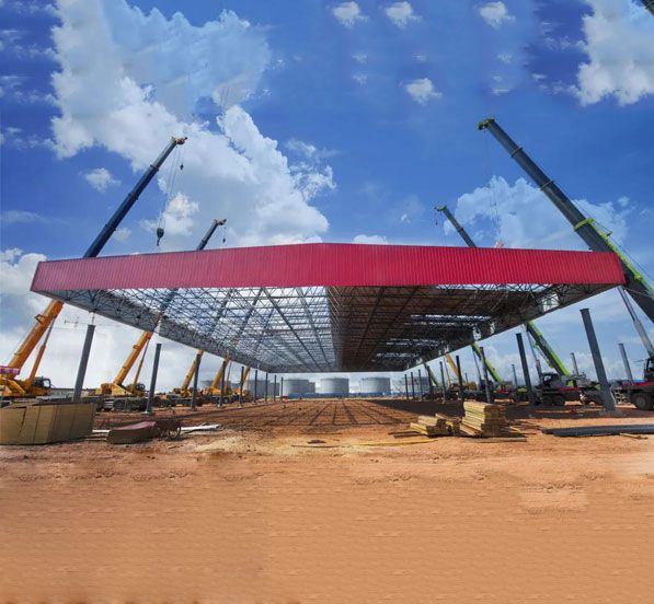 Prefabricated Steel Structure Gas Station Canopy Construction