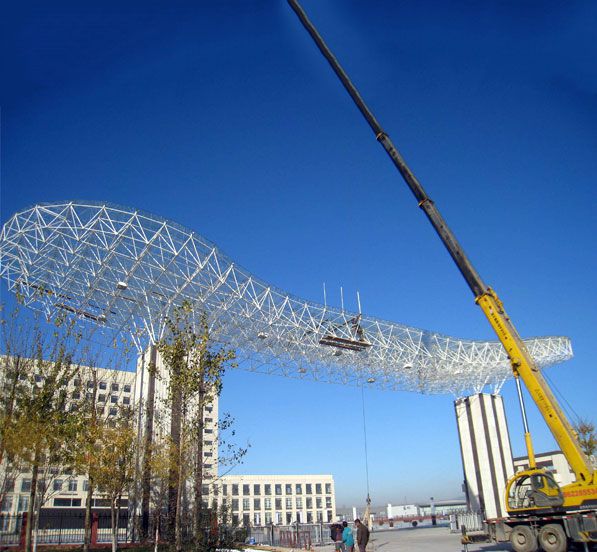 Prefab Unique Lightweight Metal Building Steel Space Frame Canopy For Gate Entry