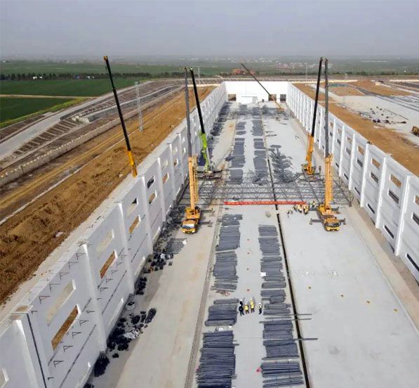 Closed Coal Storage Yard of A Bulk Coal Distribution Center in Railway Logistics Park