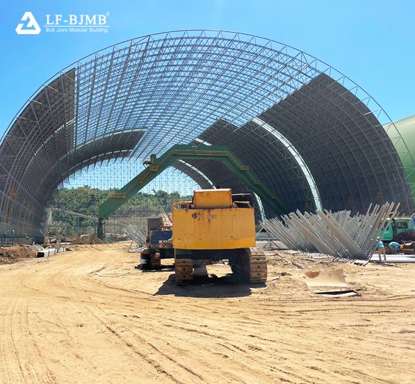 Philippine Large Span Barrel Space Frame Coal Storage Shed