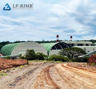 Philippine Large Span Barrel Space Frame Coal Storage Shed