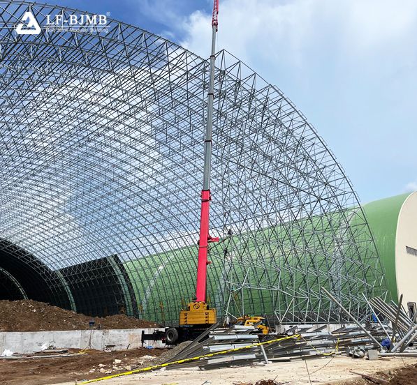 Philippine Large Span Barrel Space Frame Coal Storage Shed