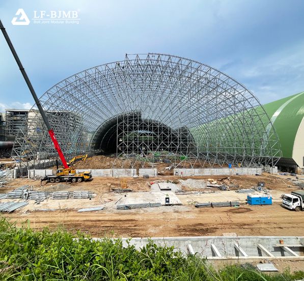 Philippine Large Span Barrel Space Frame Coal Storage Shed