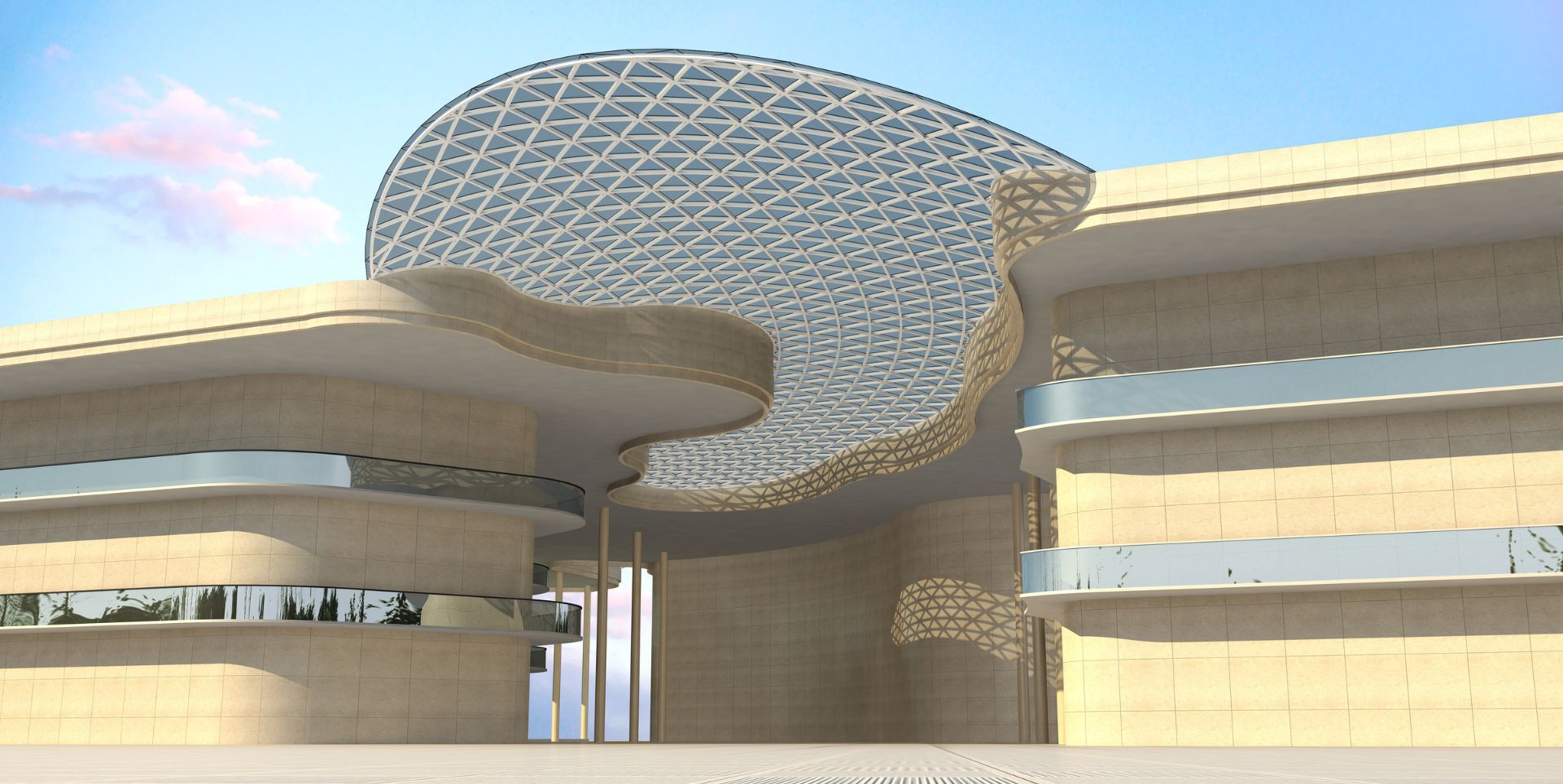 Glass dome building